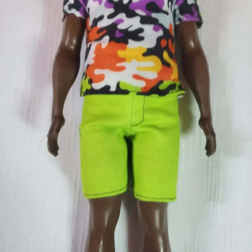 Barbie Fashionistas Ken Doll #183 Camo Shirt Lime Green Shorts Mattel Fashion